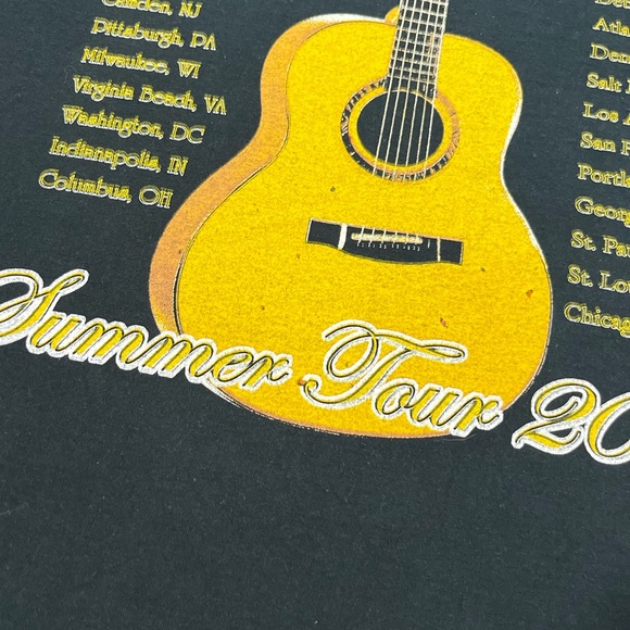 🎸 '05 James Taylor Artist Blue Embroider Text Summer Tour Lot 2005 Cotton Tee - Picture 11 of 15